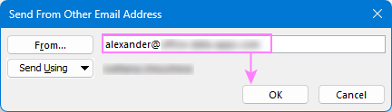 Enter the address of the delegated mailbox.