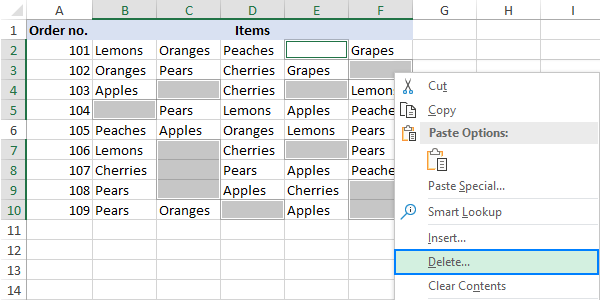 delete blank columns in excel python