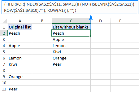 Trích xuất danh sách dữ liệu trong Excel không bao gồm các ô trống