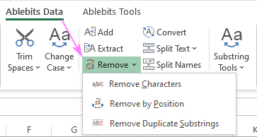 Special tools to remove characters and text in Excel