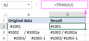 Removing spaces before and after text