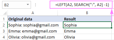 Formula to remove text after a specific character