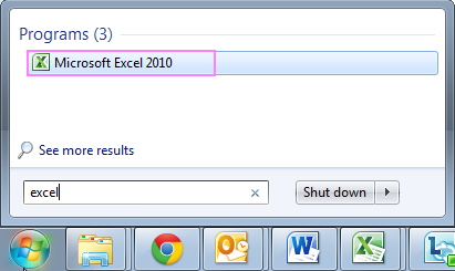 Start a new Excel instance from the Start menu