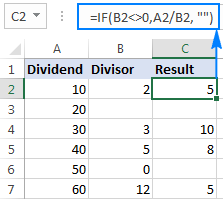 IF formula to replace the DIV/0 error with an empty string