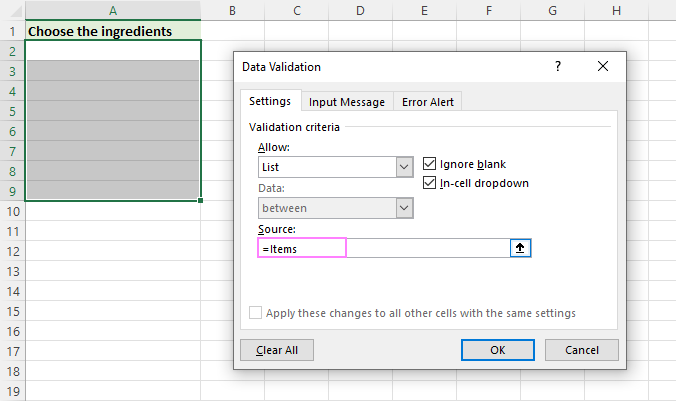 How to create drop down list in Excel: dynamic, editable, searchable