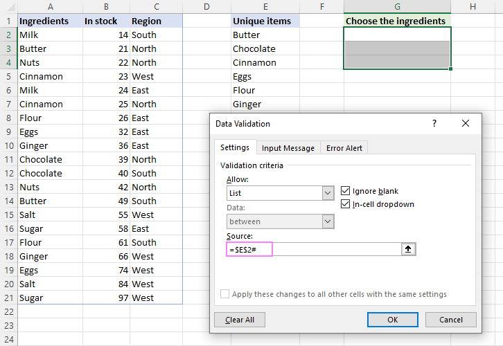 How to create drop down list in Excel dynamic editable searchable