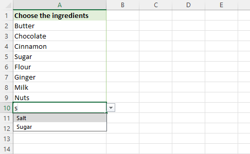 Searchable drop down list in Excel 365