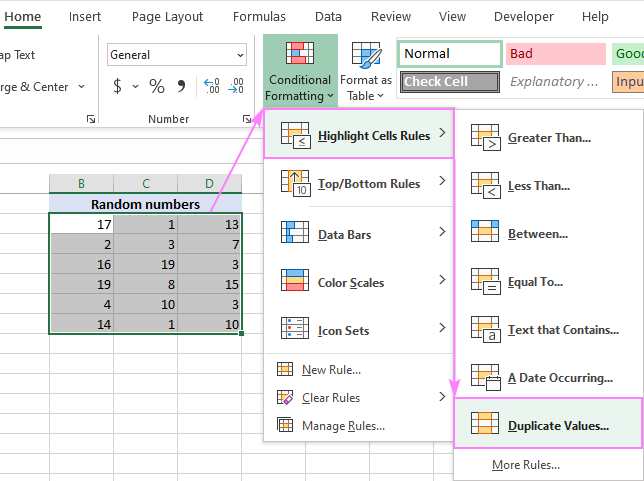 look for doubles in excel mac