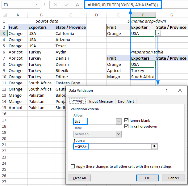 Erstellen Sie Eine Dynamische Abh Ngige Dropdown Liste In Excel Auf