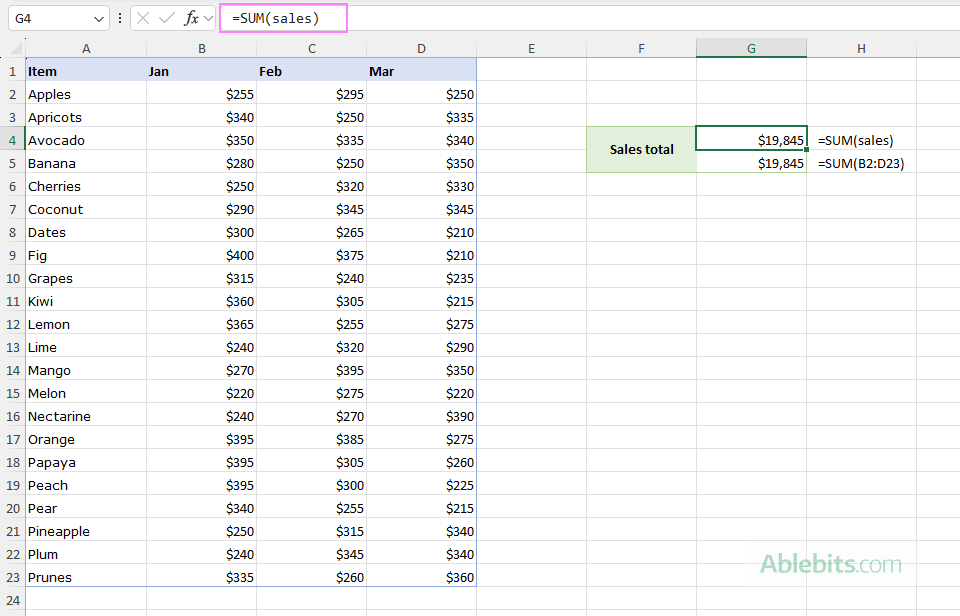 Using a two-dimensional dynamic range in Excel.