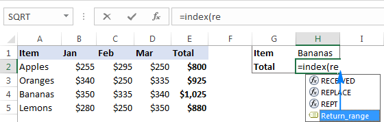 Adding a named range to a formula