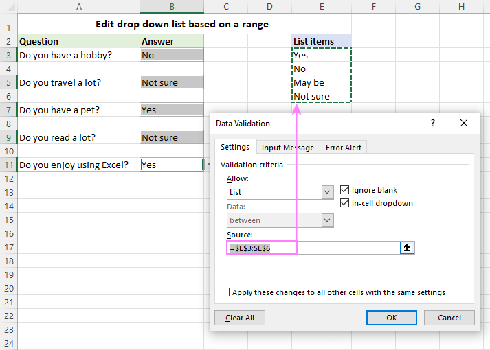 How To Edit Drop Down Menu In Excel Cell