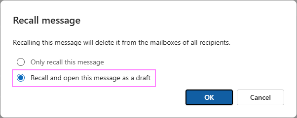 Recall the message and open it for editing in the new Outlook.