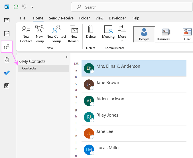 How to create an email group / contact list in Outlook