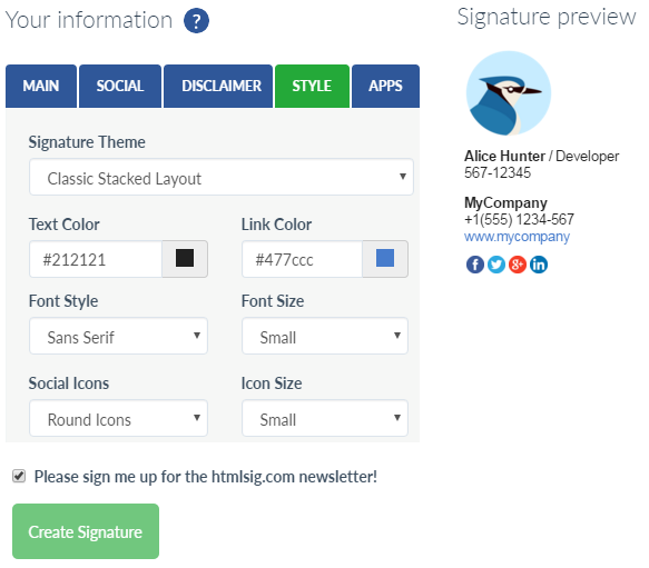 Free Email Signature Generator For Thunderbird