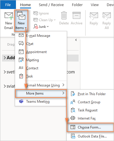 where is the send button in outlook