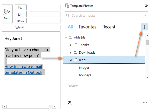 change outlook default template