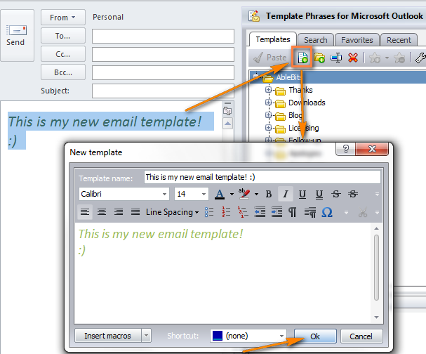 Create email templates in Outlook 2016, 2013 for new messages & replies