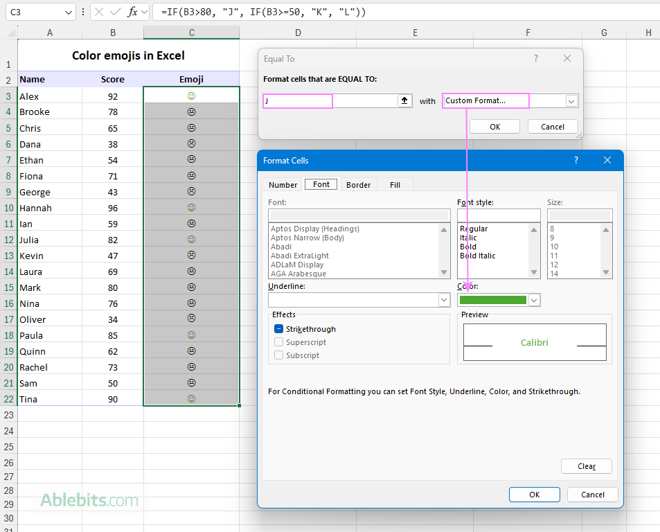 Choose the desired color for the emoji.