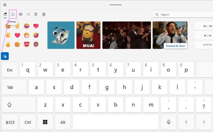 Select the emoji category.