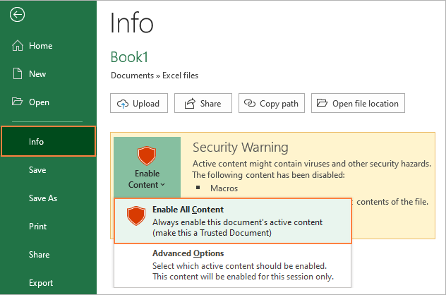 excel macro button