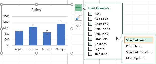 Error Bars In Excel Standard And Custom