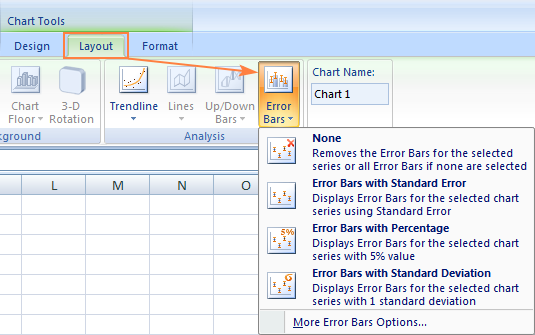 how do you add error bars after switch row in excel for mac