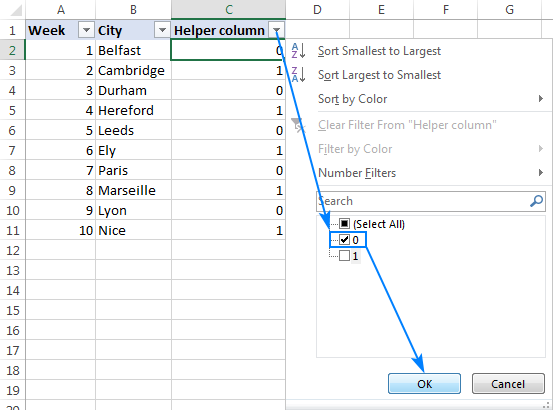 undo excel highlight every other row