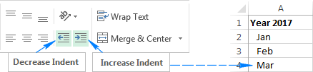 Indent text in a cell