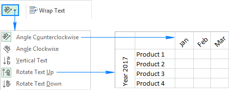 MS Excel 2016: Align text to the top of the cell