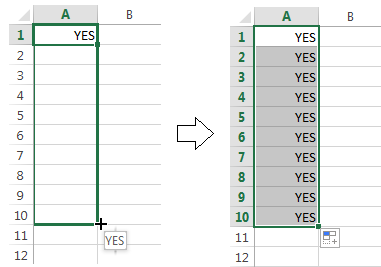 excel for mac fill handle