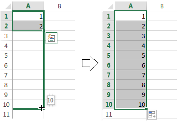 line number fill excel