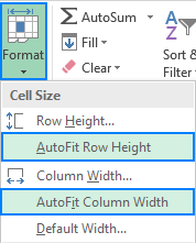 adjust columns to fit text