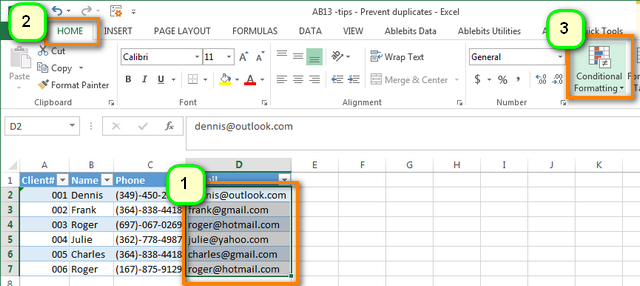 How do you find duplicates in Excel?