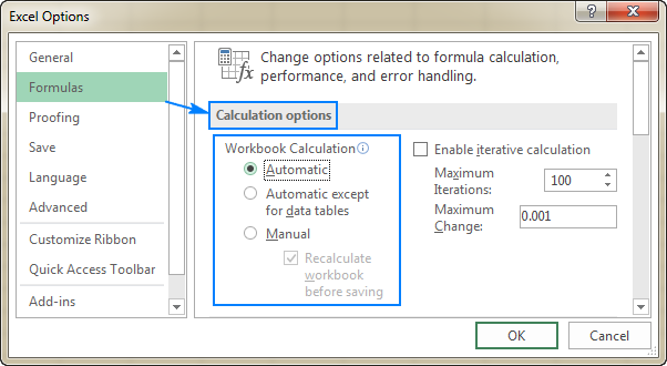 excel for mac manual calculation