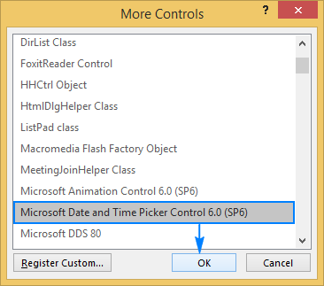 download microsoft date and time picker control 6.0 sp6