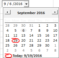 Click on the dropdown arrow and select the desired date.