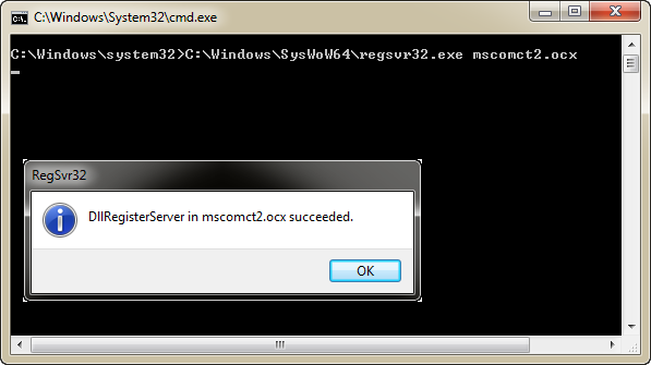 Как mscomct2 ocx установить в windows 10
