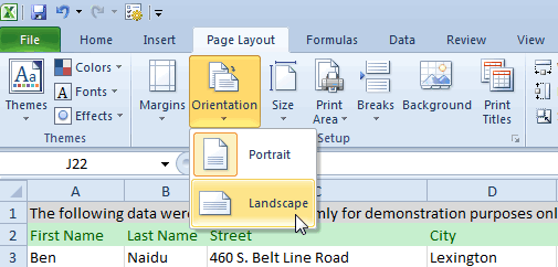 Chart Layout Tab