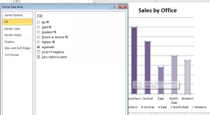 Variable colors for chart bars