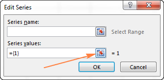 Click the Collapse Dialog button next to the Series values field.