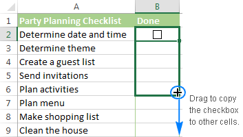 Insert checkbox in Excel: create interactive checklist or to-do list