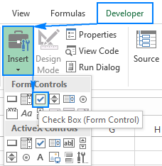 How to insert Check Box