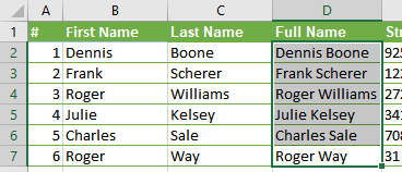 Combined names from 2 columns in to 1