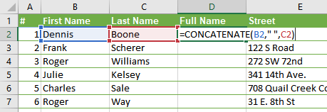 how to merge two columns of numbers in excel