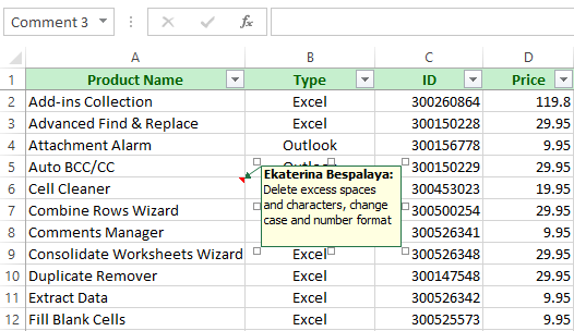 add comment in excel shortcut