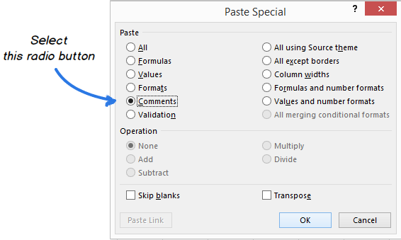 shortcut option filter excel show/hide add in to comments comments, insert Excel, How