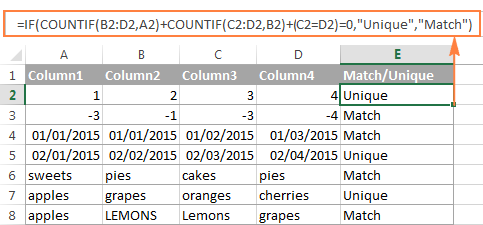 if statement to compare two columns in excel