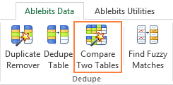 Click the Compare Two Tables button to start the wizard.