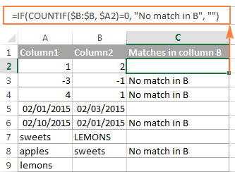 compare two columns in excel and delete matches